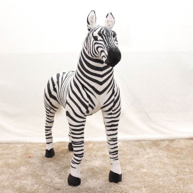 

Simulation station version zebra plush toy photography props home furnishings cloth horse doll