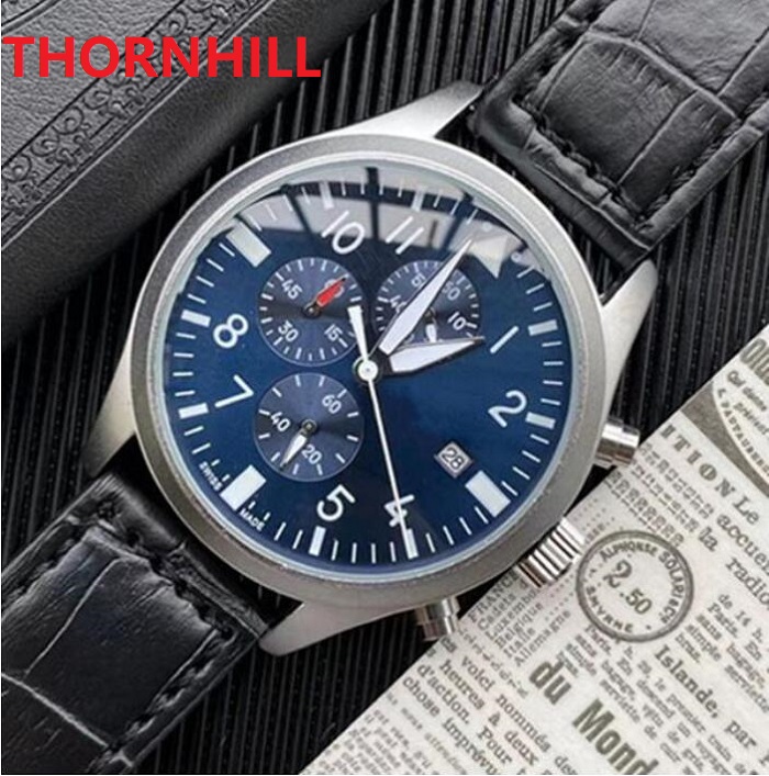 

Mens Multi Functional Stopwatch Watch 40mm Japan Quartz movement Chronograph reloj Sapphire waterproof Steel Bracelet orologi da uomo di lusso, Slivery;brown