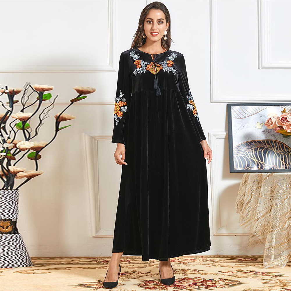 

Kaftan Vestidos Largos Abaya Dubai Turkey Muslim Hijab Dress Robe Femme Maxi Dresses Abayas For Women Plus Size Islamic Clothing