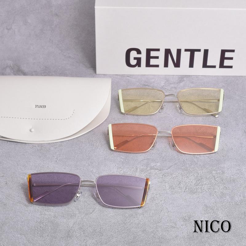

Sunglasses 2021 Style Glasses Frame GENTLE NICO Square Stainless Steel Women Men With Original Box, White;black