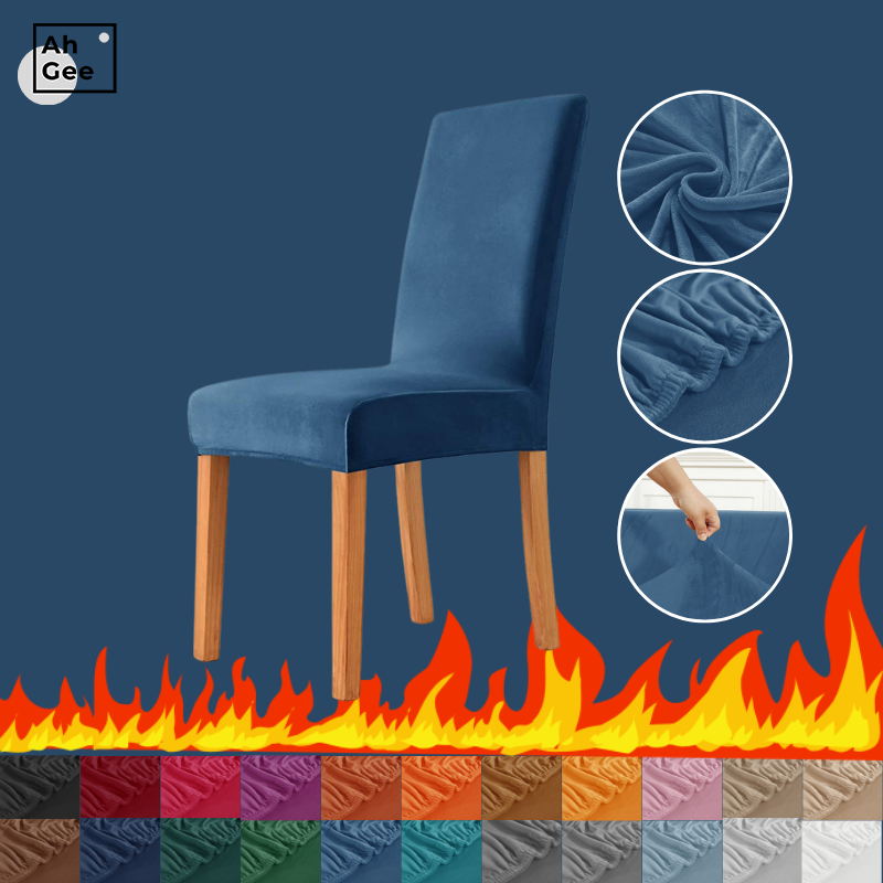 

Dinner Chair Covers Velvet Spandex Elastic Cover For Home Room Set Of 4