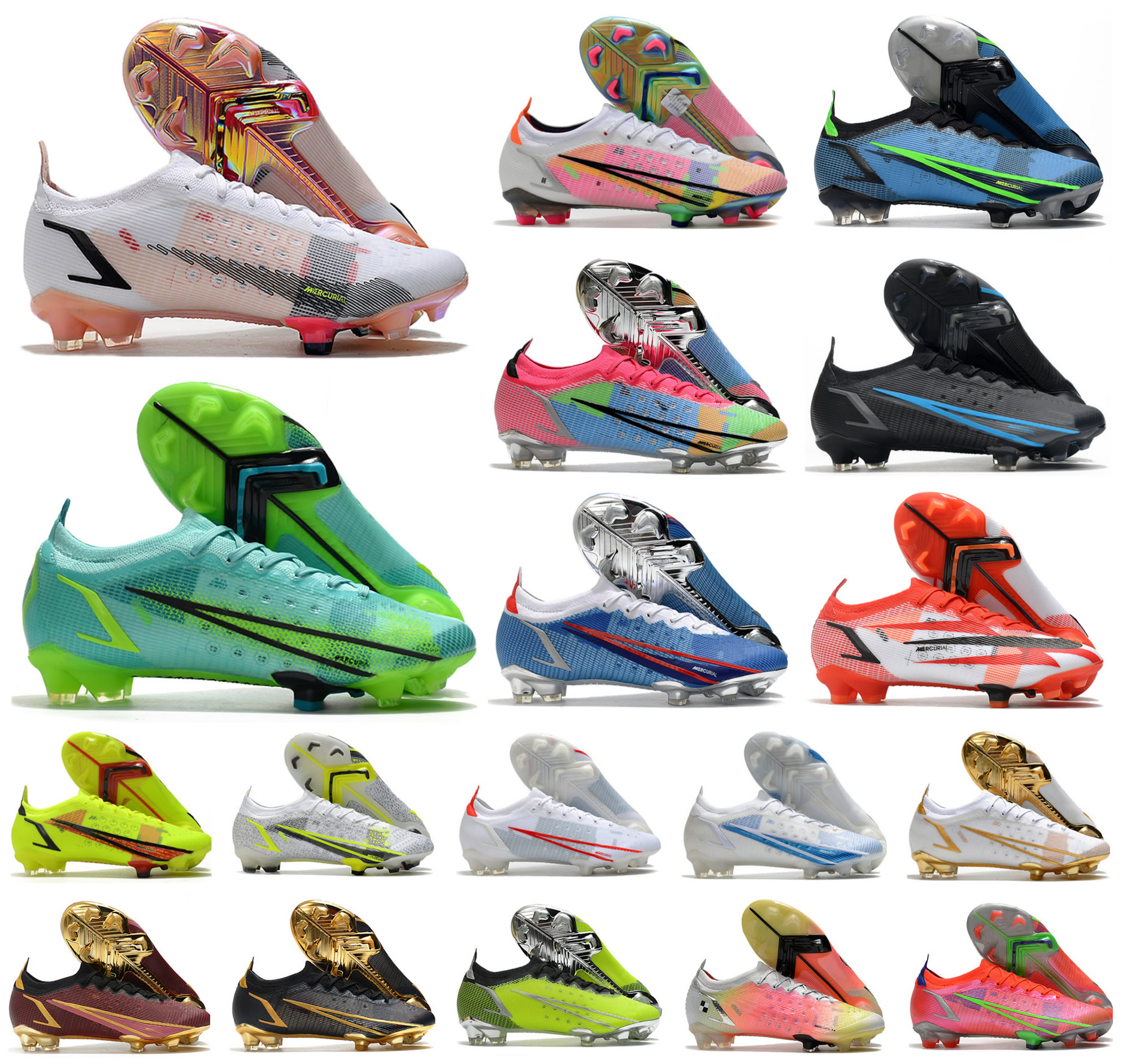 

2021 Men Soccer Shoes Va pors Dragonfly XIV 14 Elite FG 360 CR7 Low Ronaldo Rawdacious Women Kids Size 39-45, 14 men fg