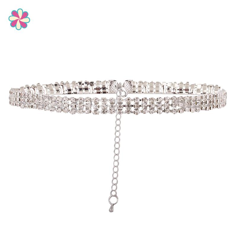

Chokers Trendy Collar Chain Choker Necklace Women Rhinestone Short Clavicle W118
