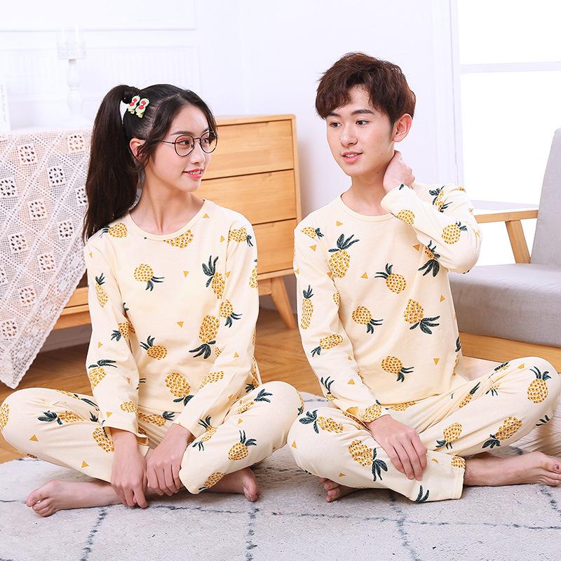 

Pajamas Teens Long Sleeve 100% Cotton Pyjamas Big Kids Clothes Sets Children Boys Sleepwear For Girls 10 12 14 16 Years, S-19