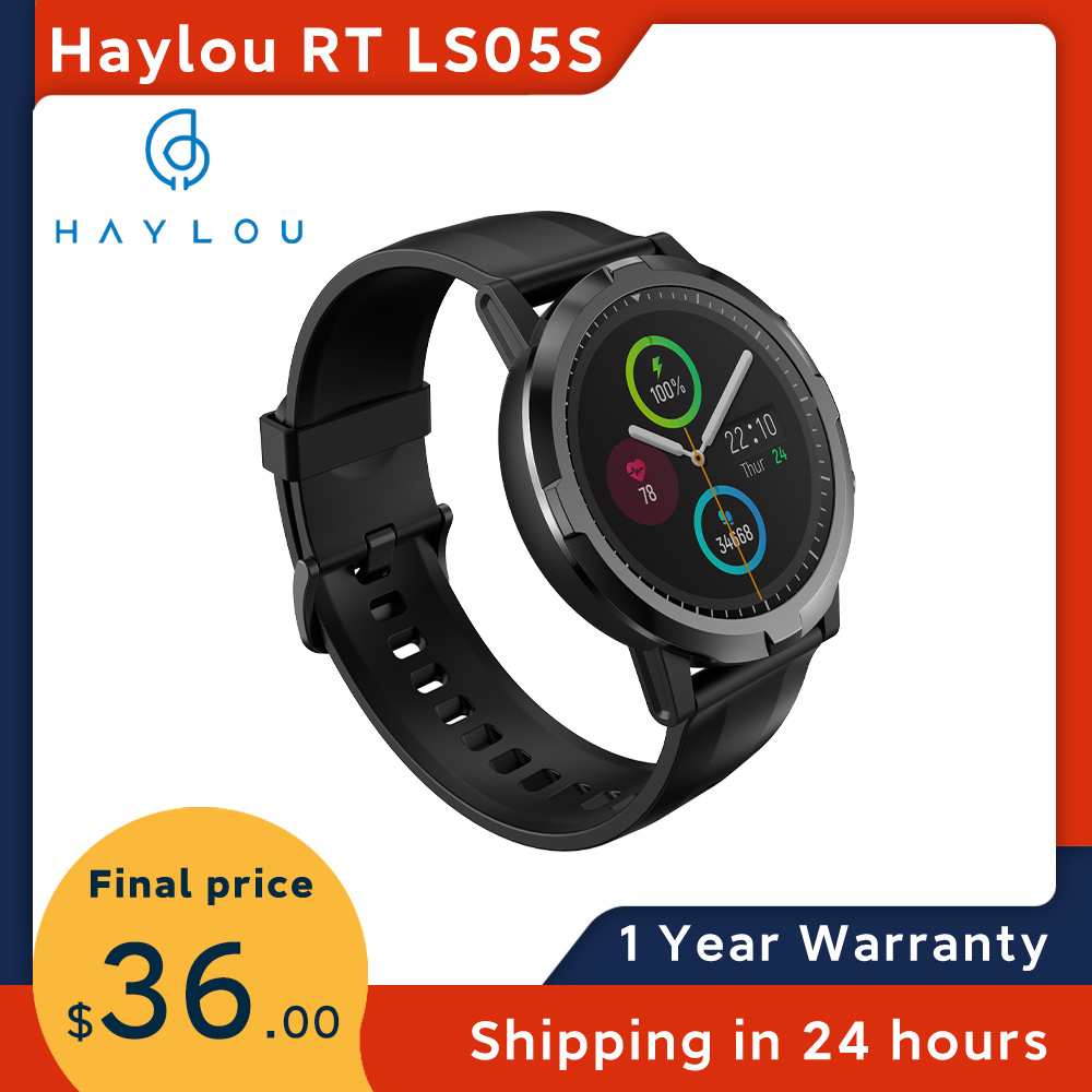 

Haylou RT LS05S Smart Watch Smartwatch IP68 Waterproof 12 Sport Modes Fitness Heart Rate Monitor for Android IOS Blood Oxygen, Black