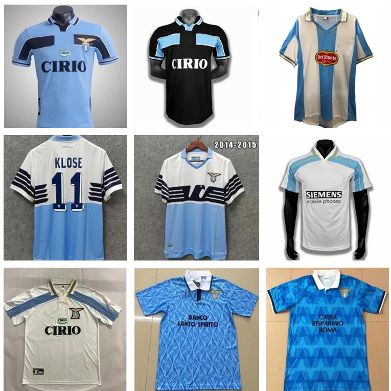 

1998 00 01 Lazio European Home retro soccer jersey 1999 SALAS MIHAJLOVIC VERON STANKOVIC MANCINI NESTA NEDVED INZAGHI vintage football shirt, Grey