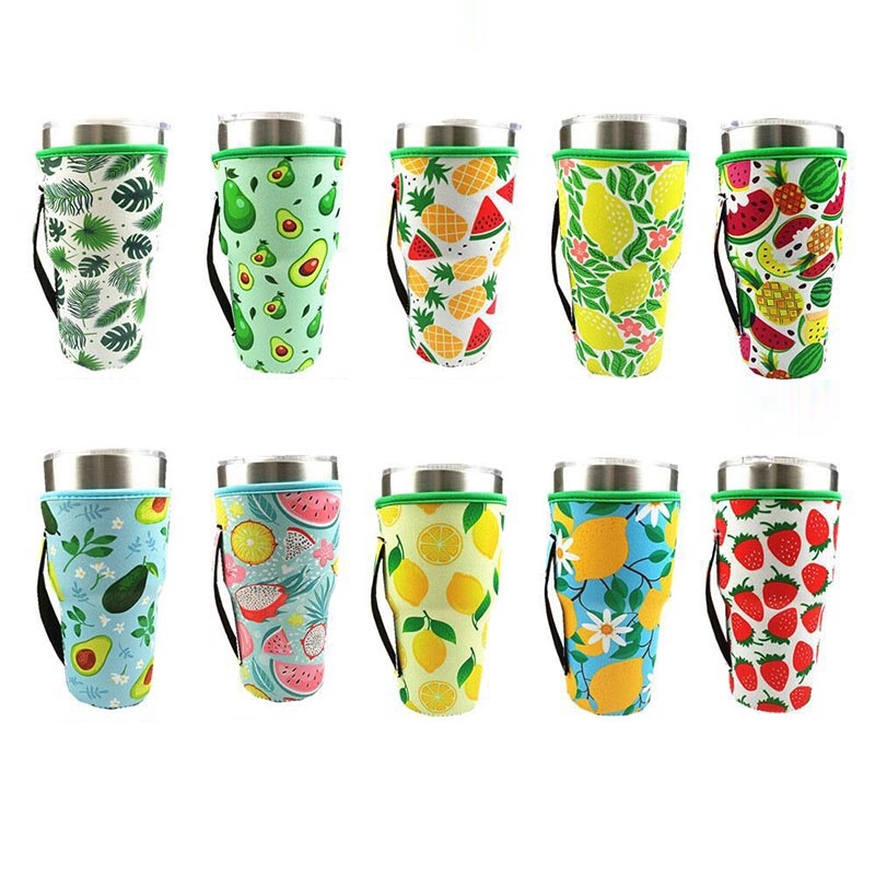 

Drinkware Handle 30oz Neoprene Insulator Tumbler Sleeves Reusable Thermos Cup Holder Various Popular Patterns Water Bottle Sleeve ZL0018