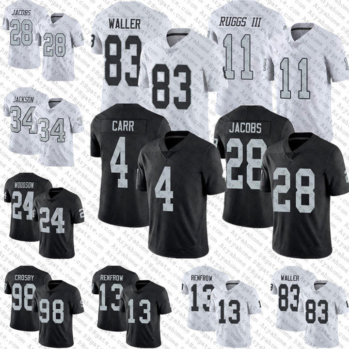 

4 Derek Carr 28 Josh Jacob 83 Darren Waller Football 24 Charles Woodson 98 Maxx Crosby Las VegasRaiders11 Henry Ruggs III Bo Jackson Renfrow Howie Long Jerseys, My store(aryahome)