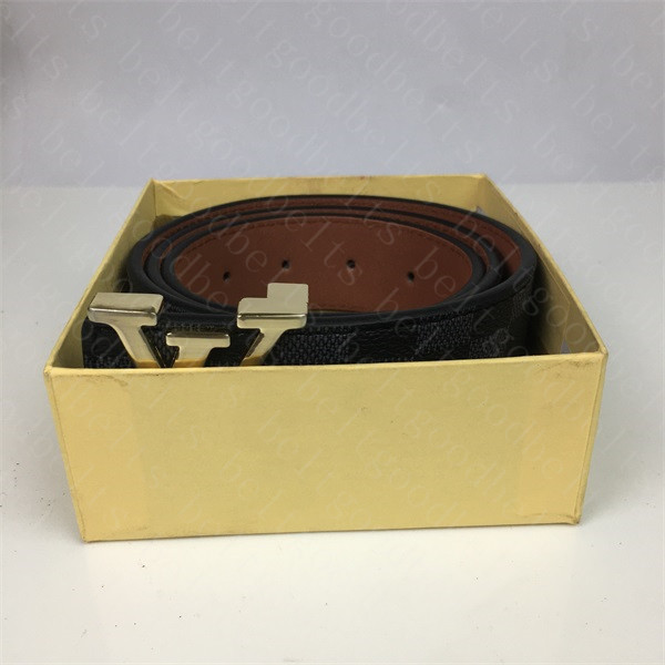 

3.8CM-3.4CM-2.0CM Mens Belts Designer Luxury Belt Leather Business Womens Big Gold Buckle no Box, Black;brown