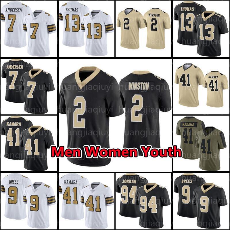 

41 Alvin Kamara 2 Jameis Winston Football Jersey 56 Demario Davis Drew Brees Marshon Lattimore Cameron Taysom Hill Chauncey Gardner-Johnson Michael Thomas Callaway, Men jersey