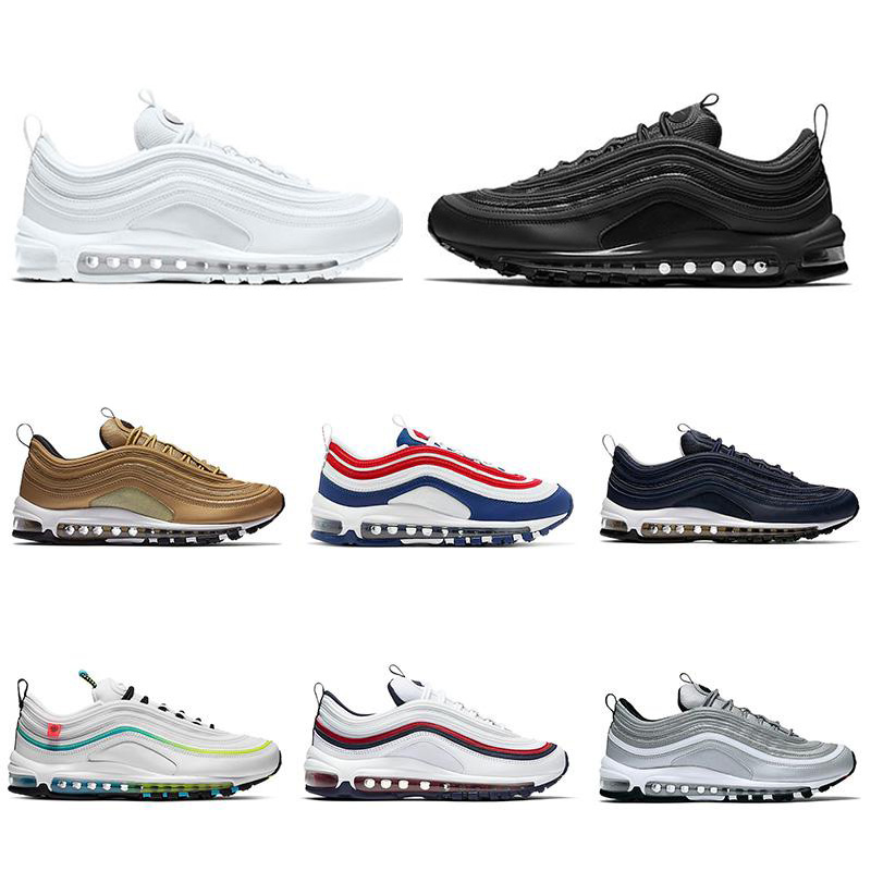 

97 Unisex running shoes top quality triple white black comfortable non-slip breathable outdoor 36-45size