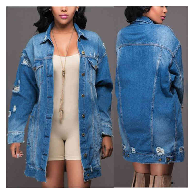 

Tassel Loose Denim Jacket Womens Tops Boyfriend Coat Long Sleeve Spring Jackets For Lady Korean Casual, Gray