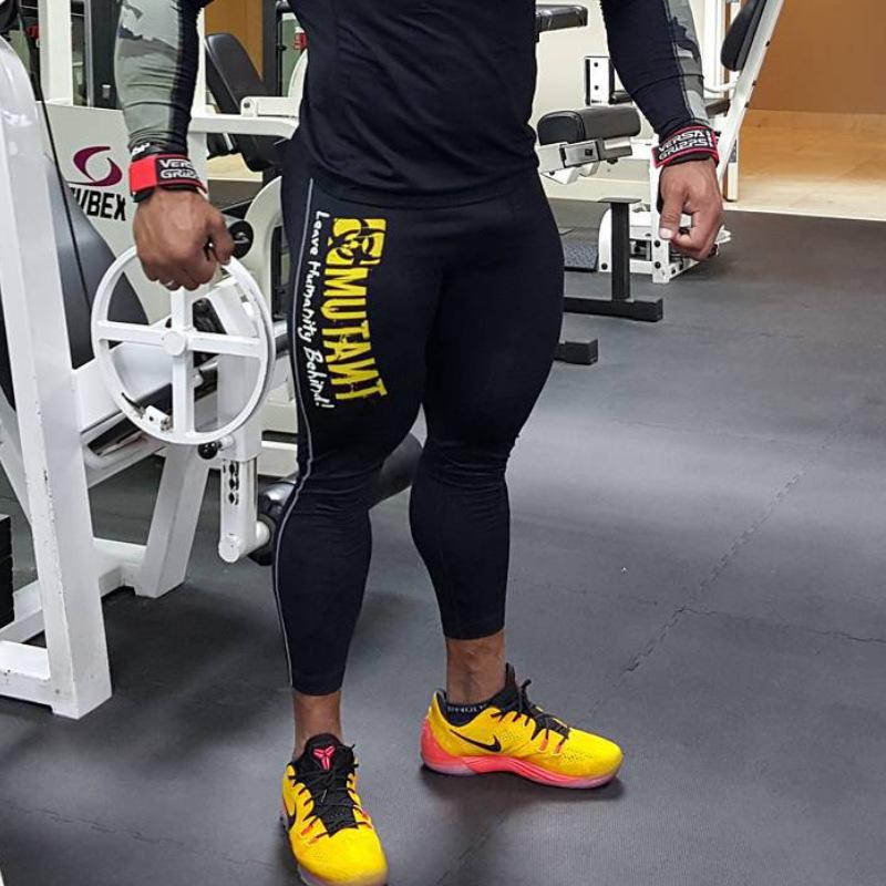 

Men's Pants Men Leggings Compression Quick Dry Skinny Man Gyms Fitness Workout Muscle Bodybuilding Trousers Male Joggers Sportswear, Black