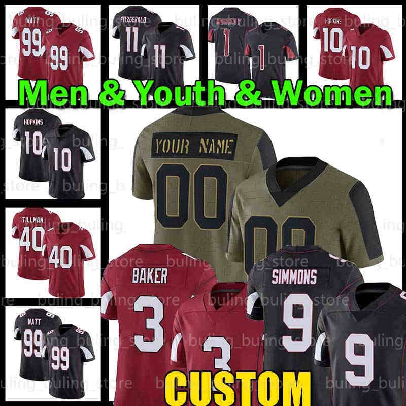 

Custom 18 A.J. Green Football Jerseys JJ Watt 13 Kurt Warner Christian Kirk 5 Matt Prater James Conner Chase Edmonds Byron Murphy Jr Zaven C, Black;red