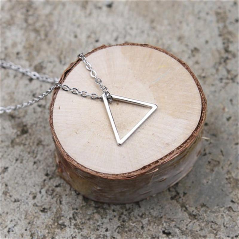 Pendant Necklaces Europe And The United States Chain Female Fashion Titanium Steel Triangle Geometry Clavicle Joker-image-703597297
