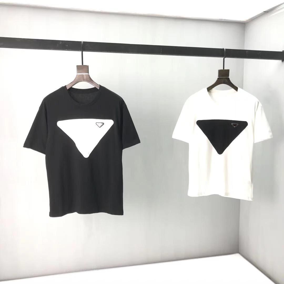 

21SS alphabet embroidery designer men's and women's T-shirts summer casual streetwear short-sleeved clothing breathable S-2XL, White;black
