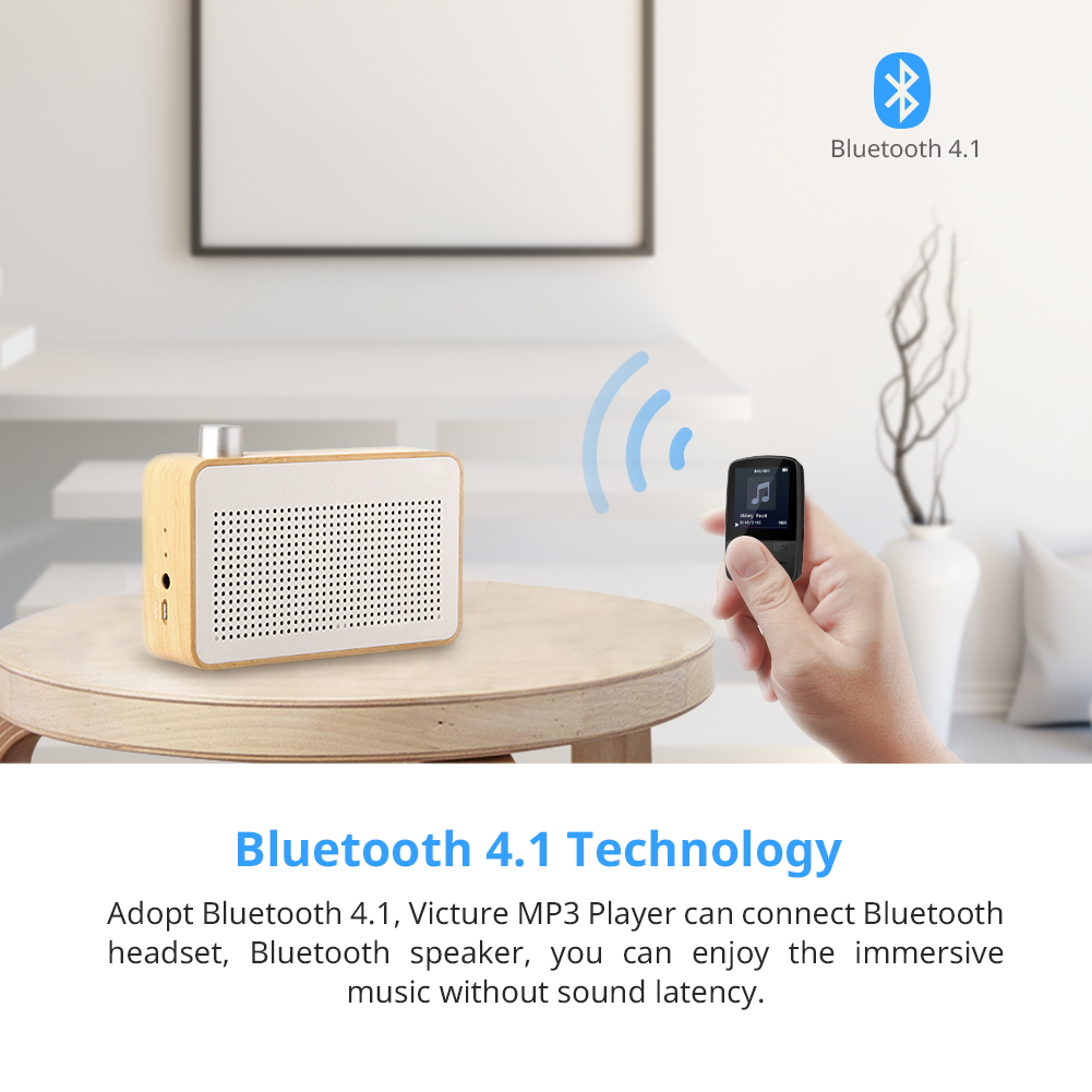 

Victure MP3 Player Bluetooth Clip 16GB Music Player FM Radio Voice Recorder Audiobooks Pedometer for Running Motorcycled