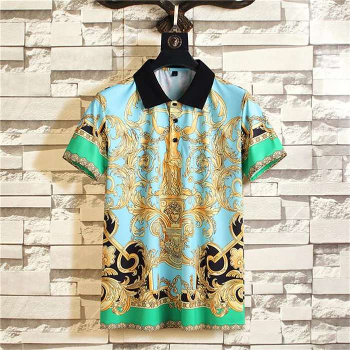 

Fashion summer polo shirt men's wear women's print letter hoodie lapel T-shirt high quality casual short sleeves slim body breatha, White;black