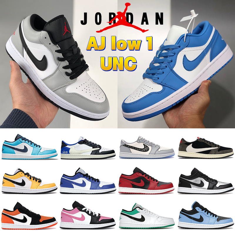 

Air Jordan 1 Low 1s UNC Basketball Shoes University Blue triple black light smoke grey panda lucky green Cactus paris mens women Sneakers, 49 bubble wrap packaging
