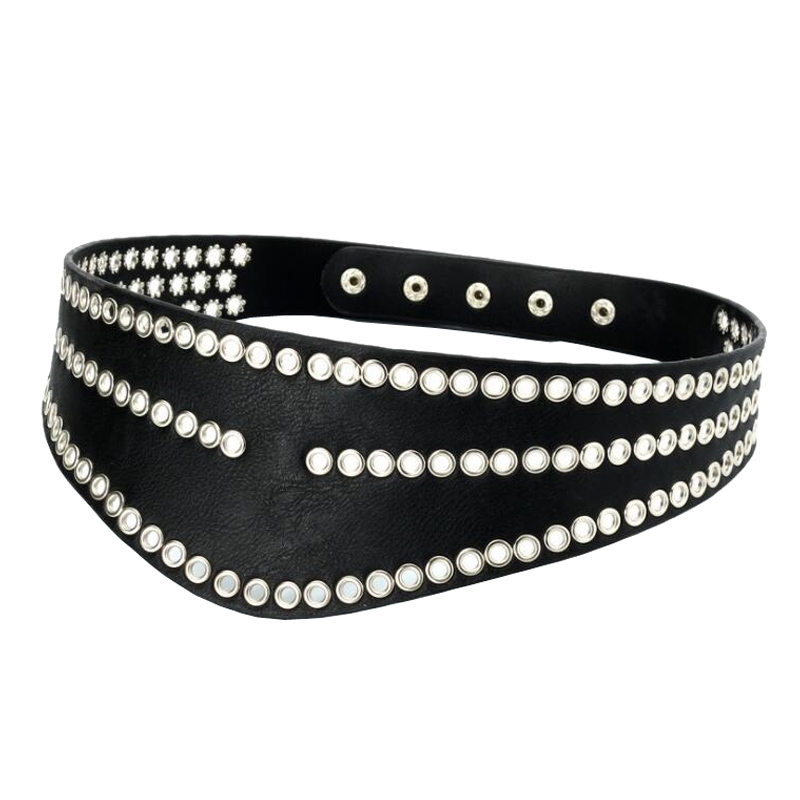 

Designer belts 2023 Western Hollow Out Leather Cummerbund Fashion Rivet Dress Sweater Thicken Women Wide Belt