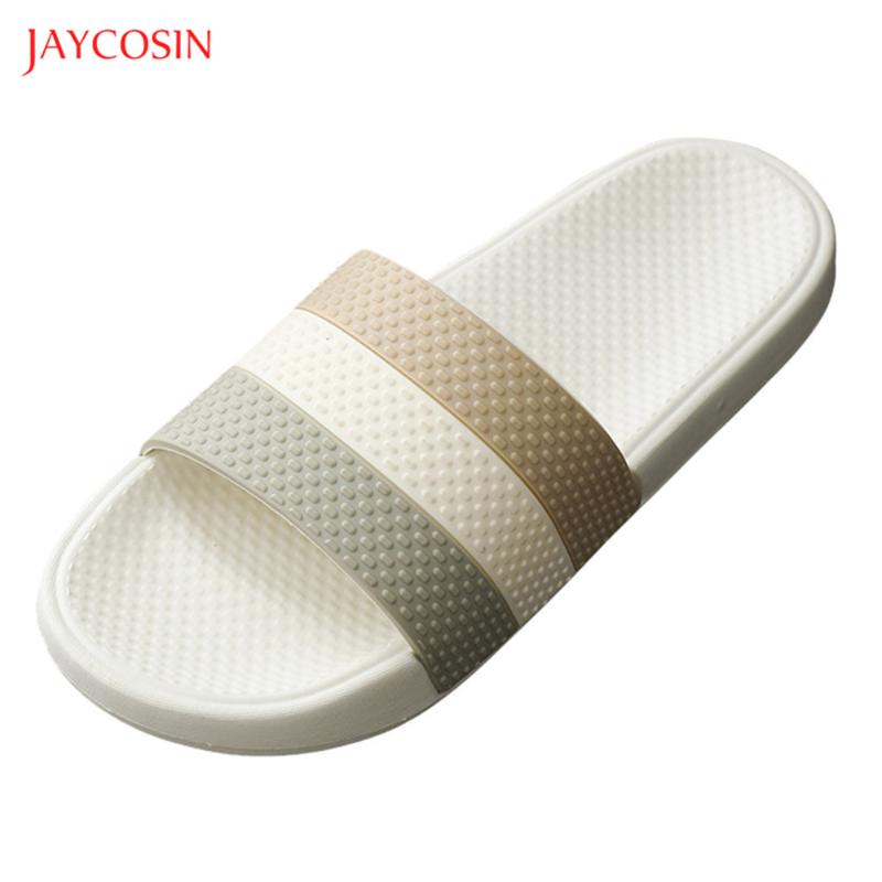 

Slippers Jaycosin Fashion Slides Women Summer Beach Home Flat Heel Striped Flip Flops Zapatillas Mujer, Black