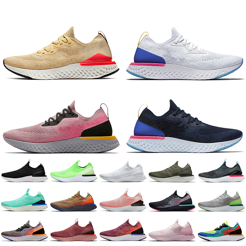 

Wholesale Women Mens Fly Knit Epic React V1 V2 Running Shoes Club Gold Burgundy Triple White Off Black Grey Nlke Trainers Sneakers