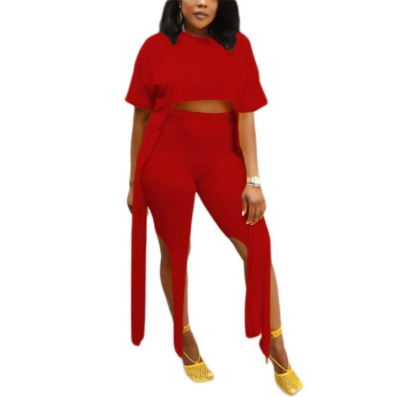 

Women's Tracksuits Two Piece Shorts Sets Women T Shirt Crop Tops And Knee Length Short Suits Fashion Irregular Solid Street Style Sexy Outfi, Gray