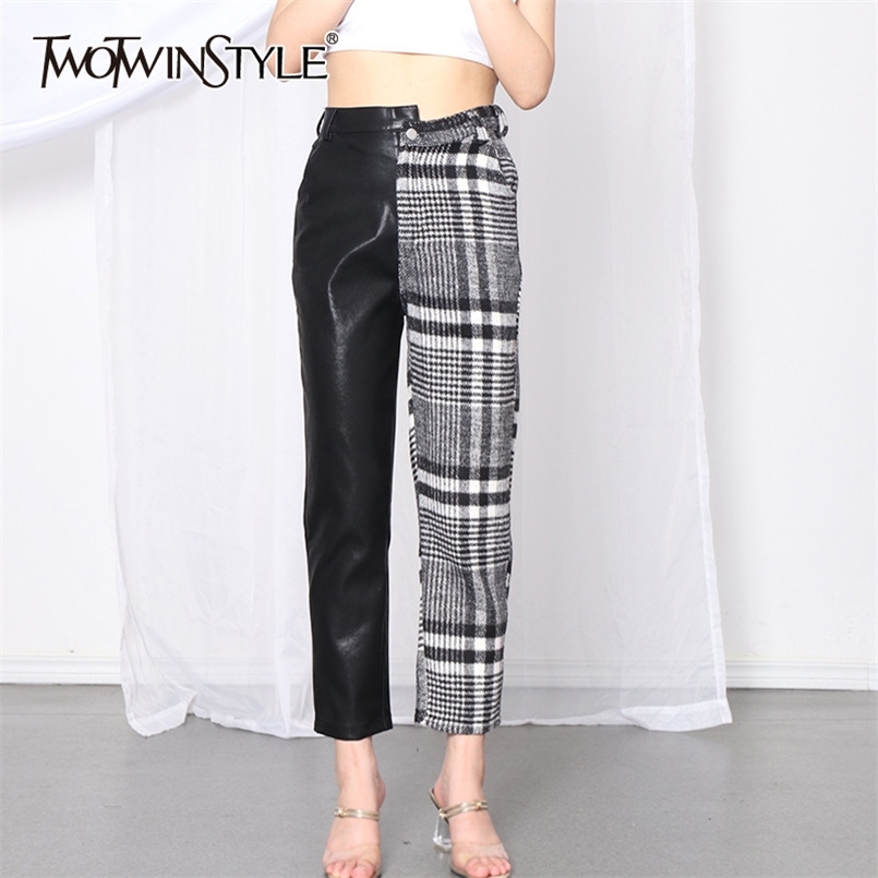 

Loose Patchwork Harem Pants For Women High Waist Print Plaid Casual Trousers Female Fashion Clothing Spring 210521, Aspicture