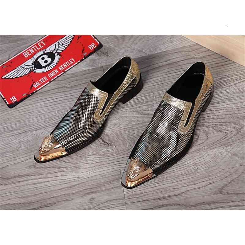 

dress shoes zobairou 2021 men luxury brand loafers gold patent leather prom italian for crocodile skin 7fg0, Black