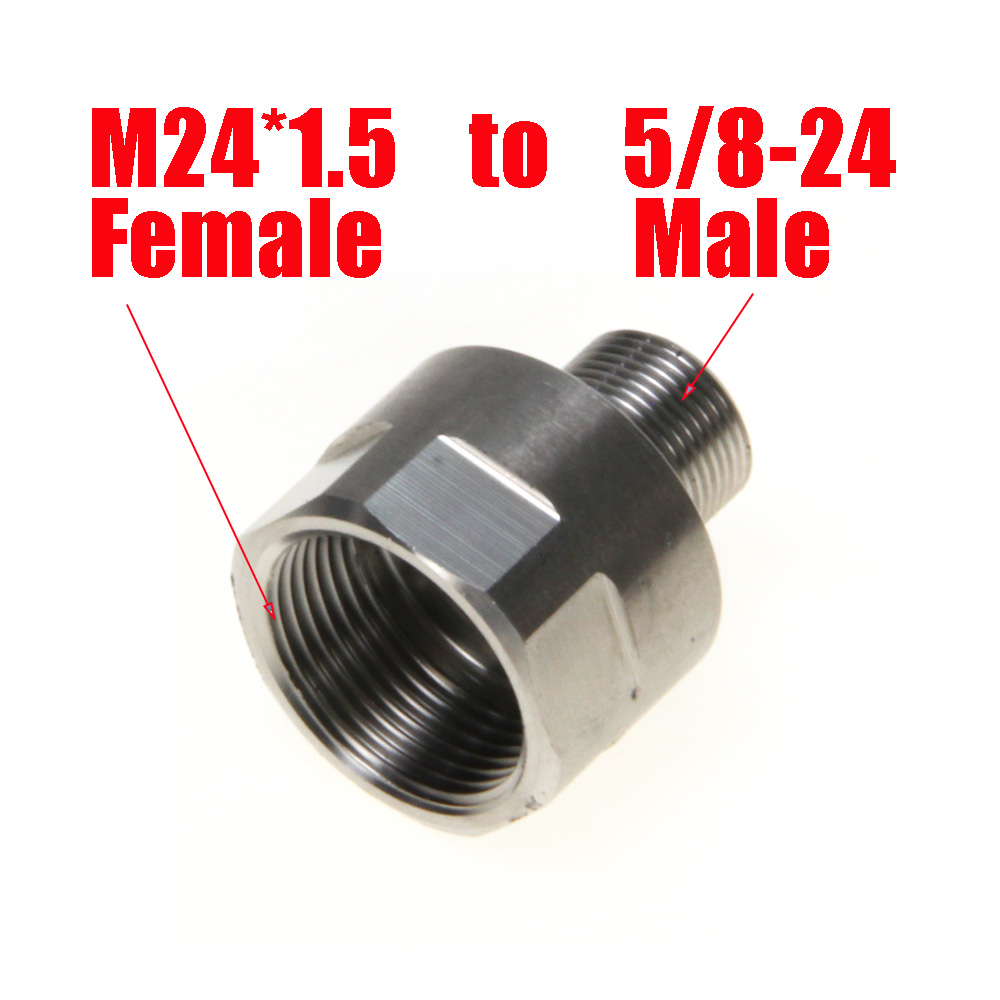 

M24*1.5 Female To 5/8-24 Male Stainless Steel Thread Adapter Fuel Filter M24 SS for Napa 4003 Wix 24003 M24x1.5 Solvent Trap Screw Converter
