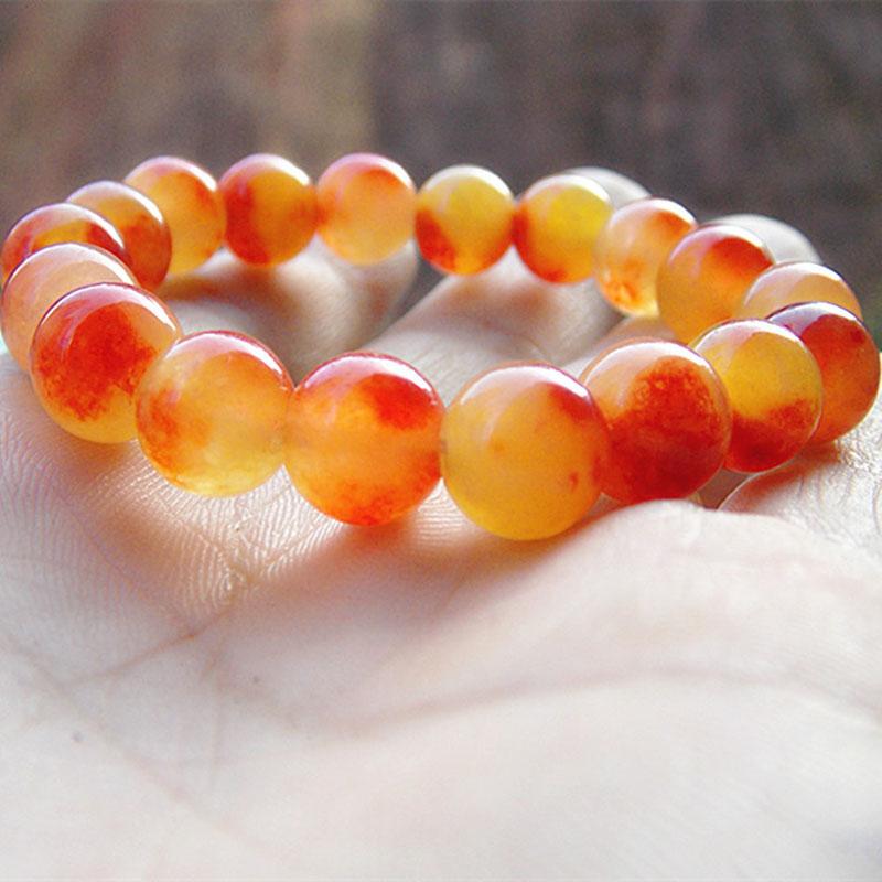 

Link, Chain 10mm Natural Stone Orange Red Carnelian Agates Bracelets For Women Men Crysta Beaded Stretch Bracelet Energy Gift Jewelry