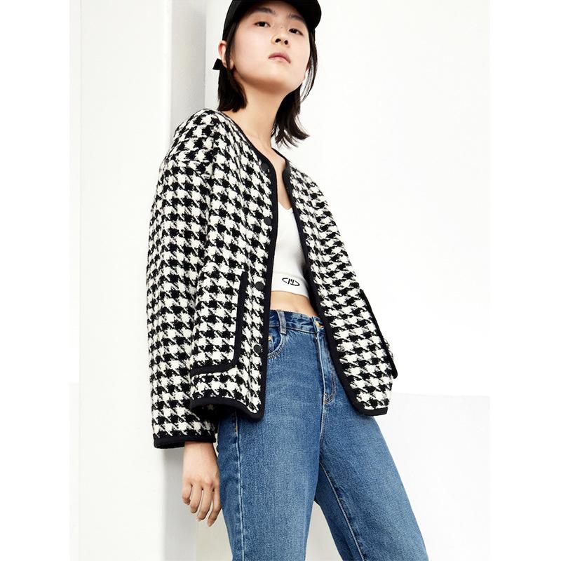 

Women's Jackets Blouse Coat In Strict Style Female Denim Women Winter 2021 Woman Clothes Autumn And Double Pockets Black, Black;brown