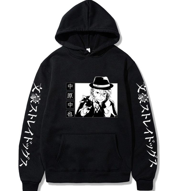 

Men's Hoodies & Sweatshirts 2022 Man Woman Bungou Stray Dogs Anime Hoodie Harajuku Printed Hoody Pullovers Long Sleeves Tops Unisex, Black