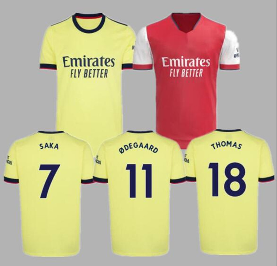 

away Arsen soccer jersey 21 22 gunners ODEGAARD THOMAS PEPE SAKA TIERNEY HENRY WILLIAN SMITH ROWE 2021 2022 football, White