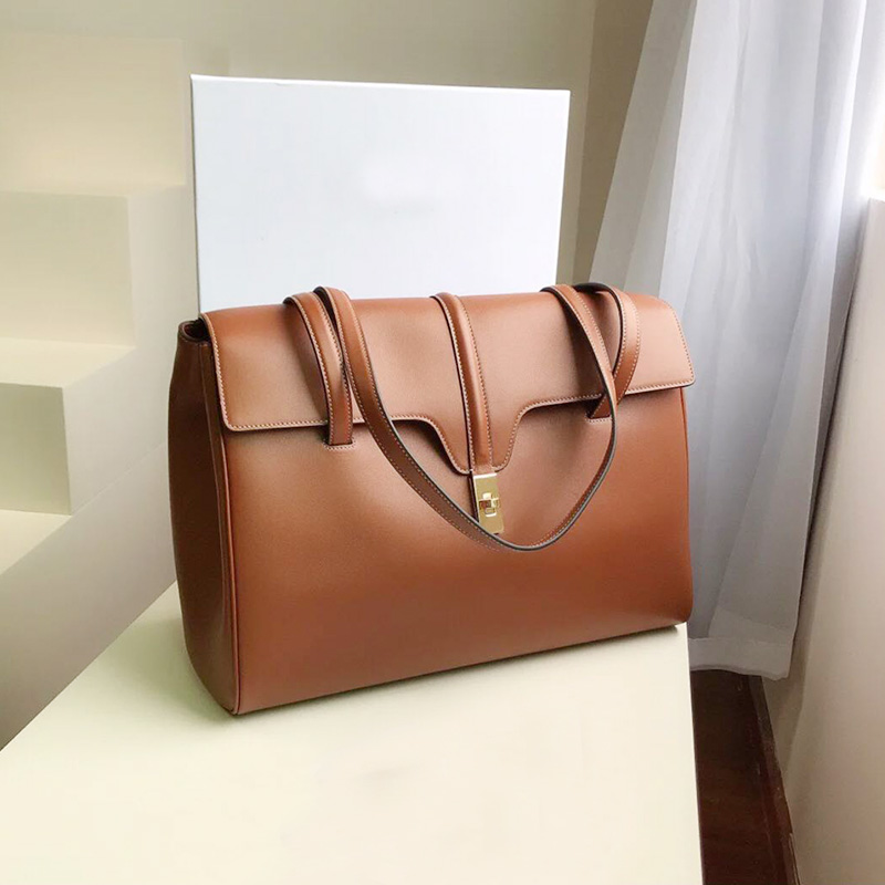 

2021 Autumn and Winter New Womens Leather Soft16 Big Bag Vcruan Same Style One Shoulder Bag Tote Bag Portable Underarm