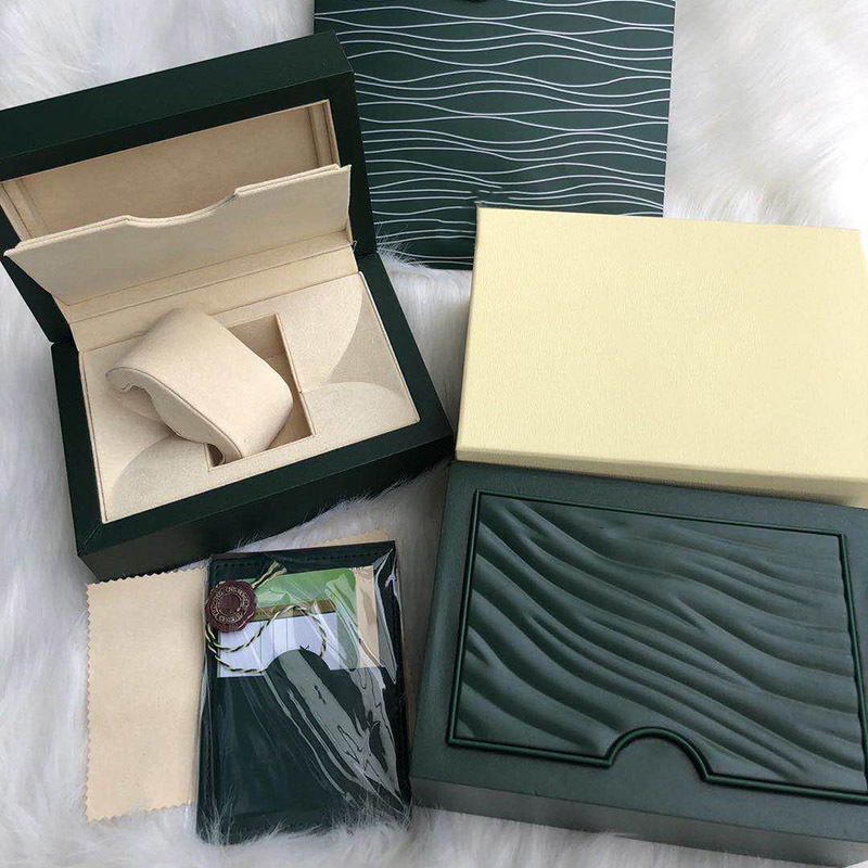 

Mens For ROLEX Watch Wooden Box Original Inner Outer Woman's Watches Boxes Papers Gift Bag Men Wristwatches box autoamtic movement, Black;blue