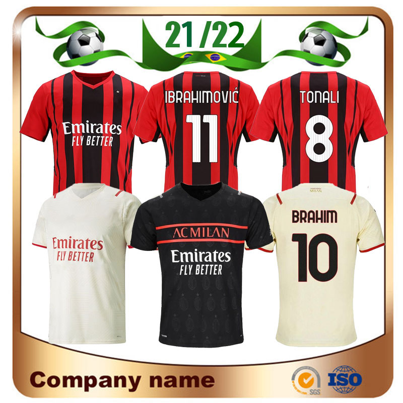 

21/22 #11 IBRAHIMOVIC #9 GIROUD Soccer Jerseys 2021 THEO BRAHIM TONALI Shirt ROMAGNOLI R.LEAO S.CASTILLEJO KESSIE SAELEMAEKERS Football uniform, Home patch