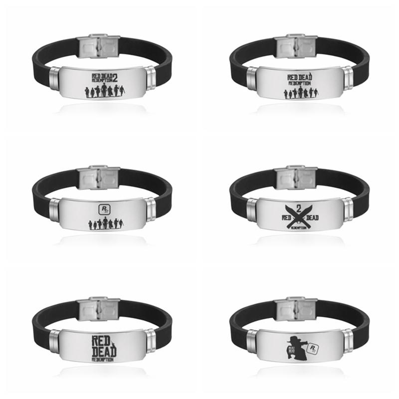 

Charm Bracelets Game Red Dead Redemption 2 Bangle Bracelet Stainless Steel Silicone Fans Gift