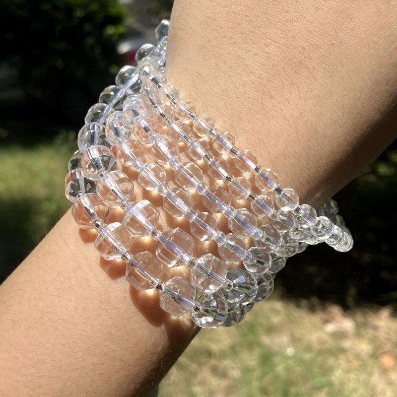 

Other 6/8/10mm White Faceted Clean Quartz Stone Beads Loose Spacer For Jewelry Making Diy Necklace Bracelet Earring Accessories