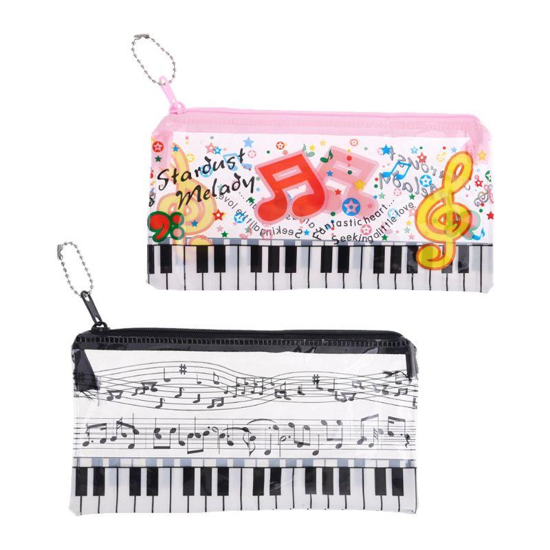 

Music Note Piano Keyboard Pencil Case Plastic Transparent Pen Bag Student Gift Bags