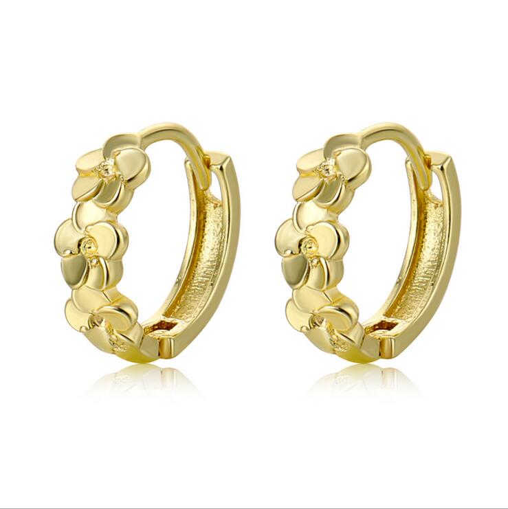 

Small fresh flower 18k gold plated Ear Cuff earrings GSFE058 fashion style gift fit women DIY jewelry earring