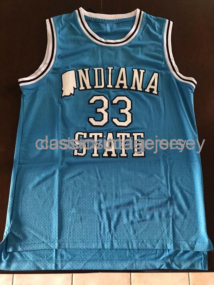 

Stitched Custom Vintage Larry Bird Indiana State Sycamores NCAA Basketball Jersey Ncaa Men Basketball Jerseys, Blue