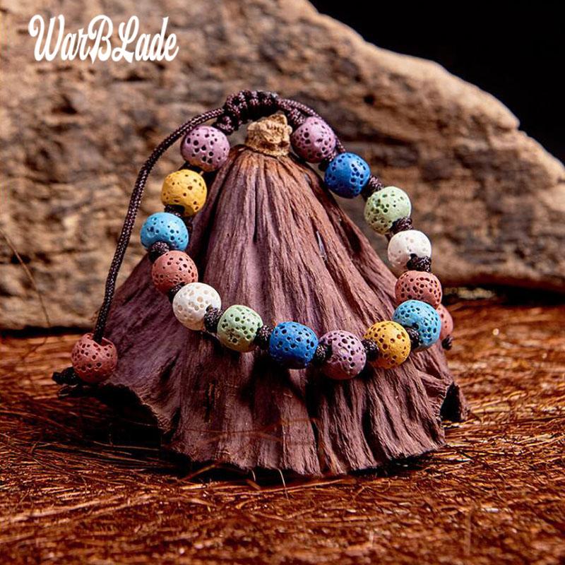 

Vintage Colorful Natural Stone Lava Beads Bracelets Charms Star Bracelet Wristband For Women Jewelry Gift Link, Chain