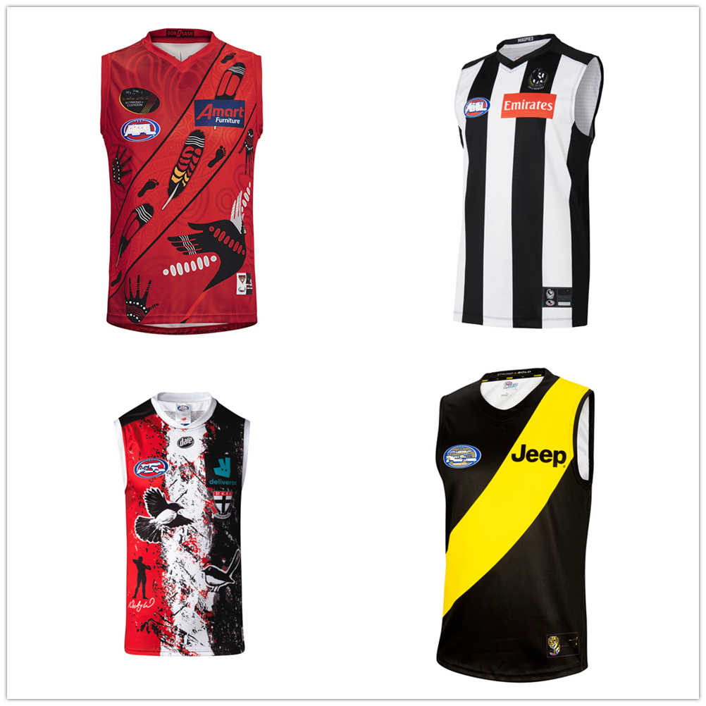 

AFL jersey All teams 2021 2022 Essendon Bombers St Kilda Saints Indigenous Richmond Tigers geelong cats Adelaide Crows west coast eagles singlet, Black