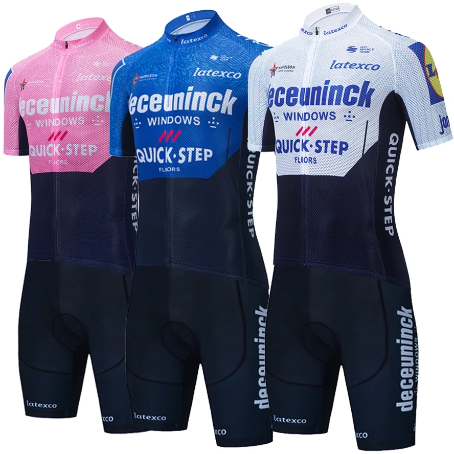 Tour De France 2021 Pro Team Quick Step Cycling Jersey Set Summer Breathable Short Sleeve Bicycle Clothing MBT Bike Jersey Bib Shorts Suit-image-672227609