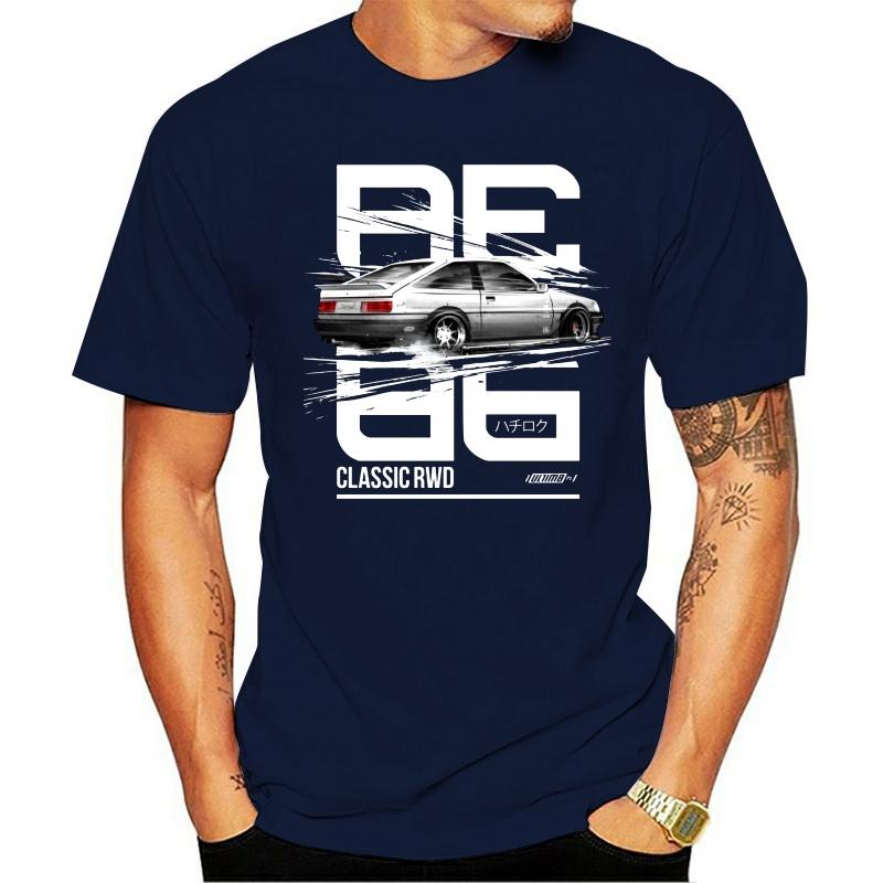 

Men' T-Shirts Cool AE86 CarAnime Initial D Fujiwara Takumi HachiRoku Harajuku Tee 2021 Leisure Fashion 100% Cotton O-neck T-shirt, White