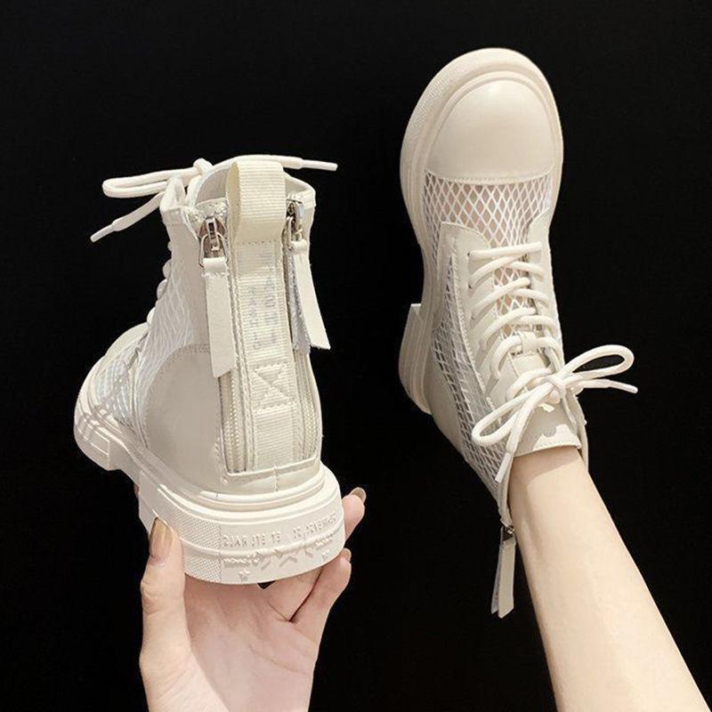

Boots Women's Summer Thin 2021 Breathable British Air Cooling Hollow Sandals Gauze Net