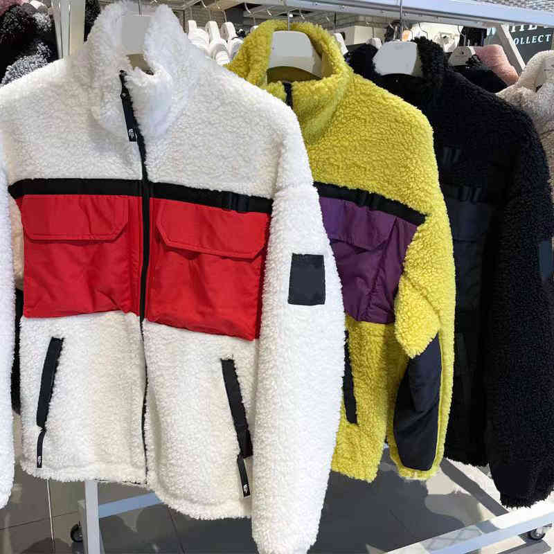 

Men' Jackets Plush Mens Fashion Coat Women Letter Print Fleece Men Winter Rainbow Pattern Swaetshirt Youth Top Quality Fur Sport Tops GT4A, Price different