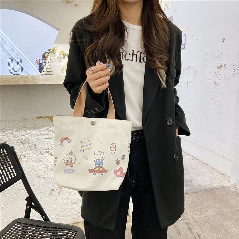 

Simple Portable Women Travel Shopping Bags Cartoon Printing Ladies Canvas Shoulder Crossbody Bag Large Capacity Female Handbags Cross Body, Small yuanbao