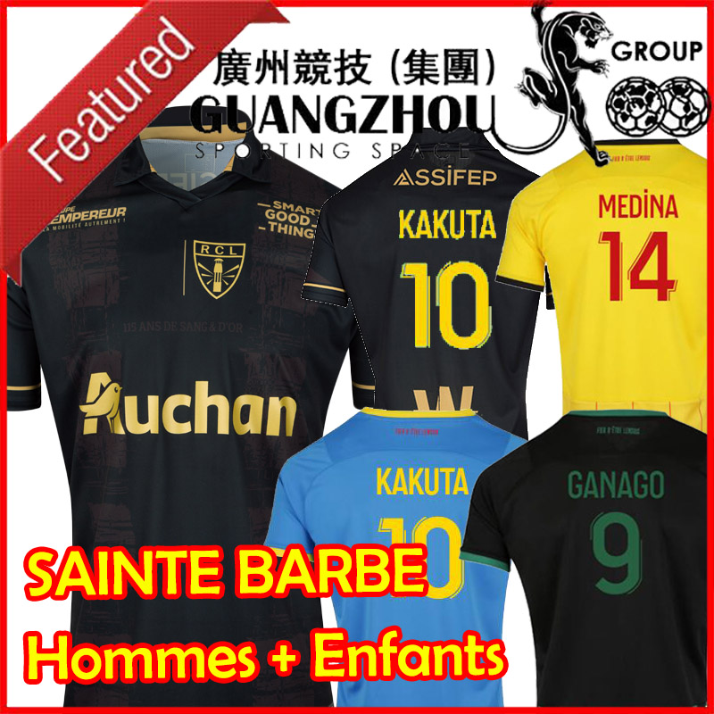 21/22 RC Lens Maillot de Foot Soccer Jersey Saint Barbe Special Black SEKO FOFANA KAKUTA 2021 2022 Child Football Shirt Men Kids Kit Set Enfants SOTOCA MEDINA GANAGO